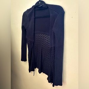 Vintage black knit and crochet sweater. Excellent condition, M